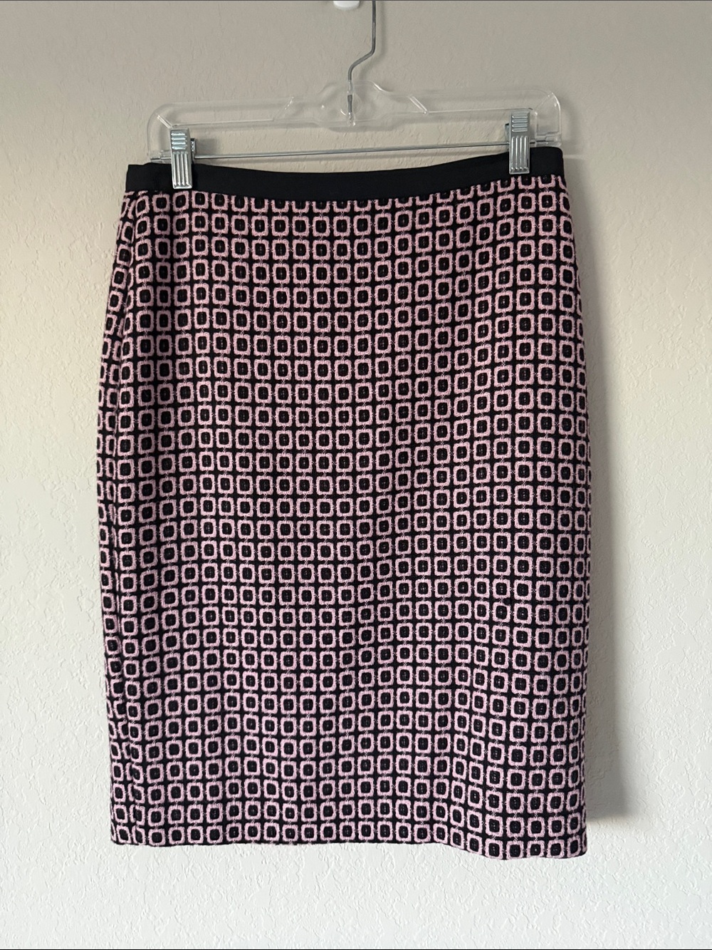 Talbots Black and Pink Geometric Pencil Skirt
